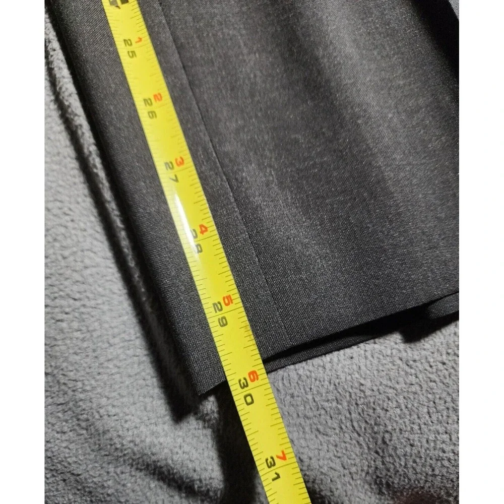 Hugo Boss Pants Mens Size 35R Dark Gray Belt Loops Flat Front Formal USA Made